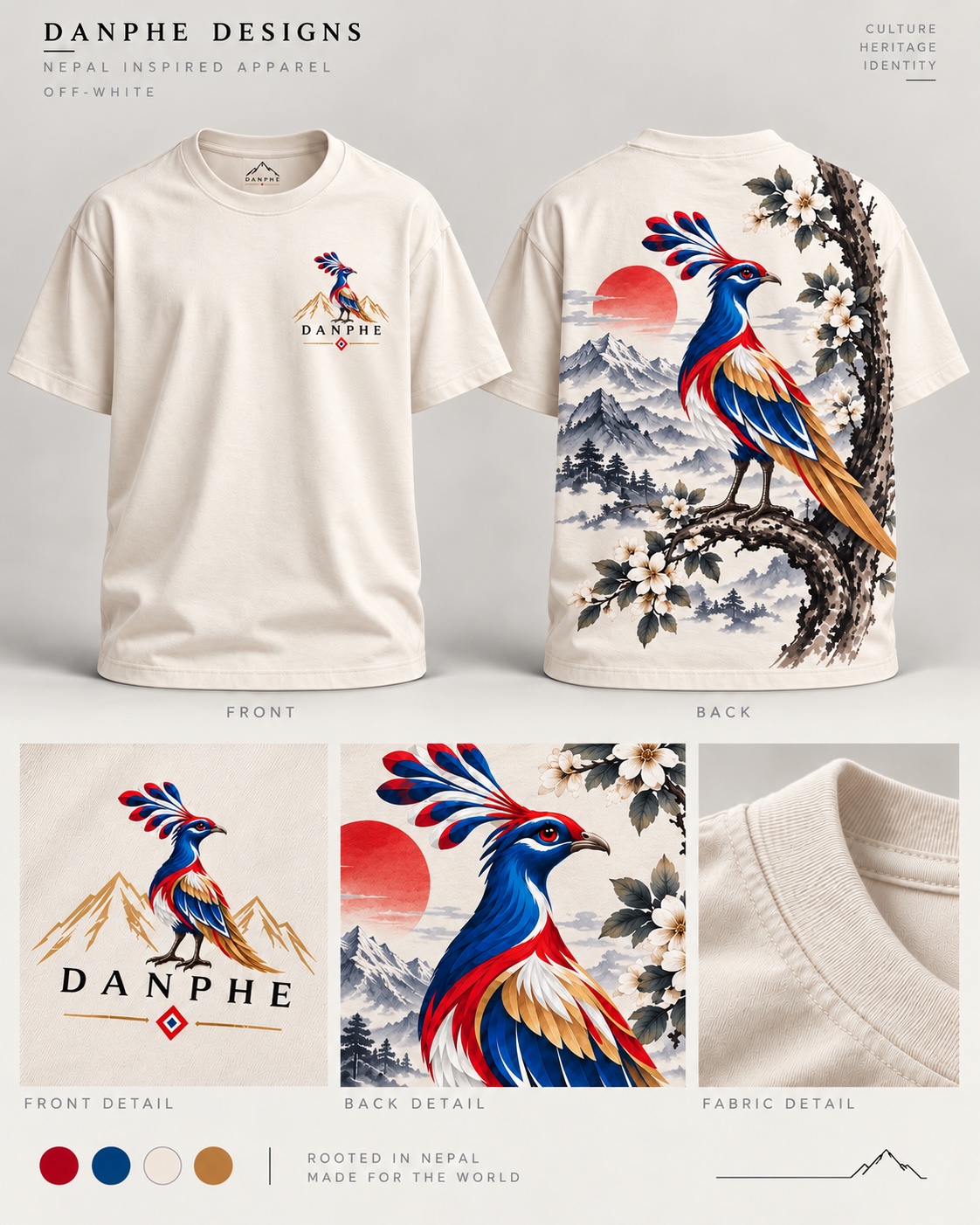 Off-white Basanta T-shirt: front, back, artwork and fabric details